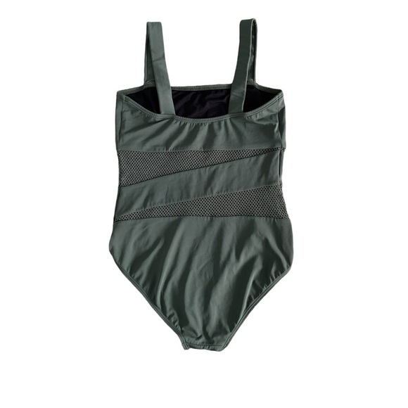CARMEN MARC VALVO SWIMWEAR, One Piece Mesh Cutout Swimsuit, Size 14 - Picture 3 of 7